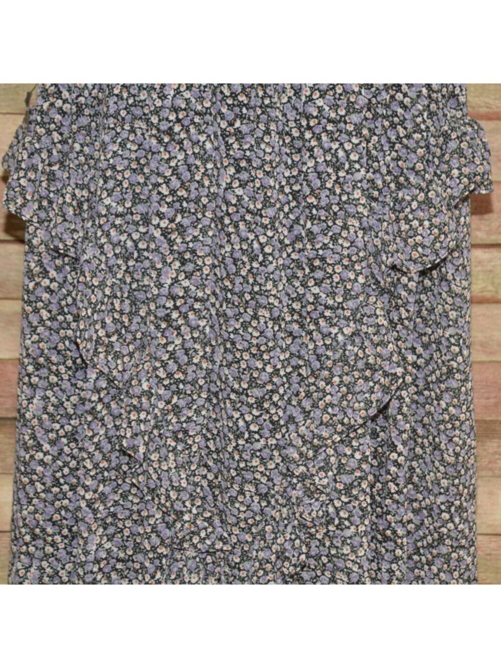 NWT Lulus Size M Evalina Black Micro Dark Floral Mock Neck Midi Dress - Picture 7 of 16